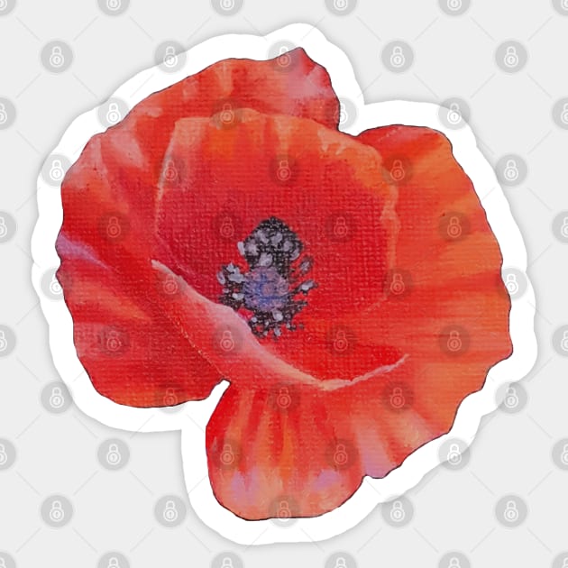 Poppy flower painting (no background) Sticker by EmilyBickell